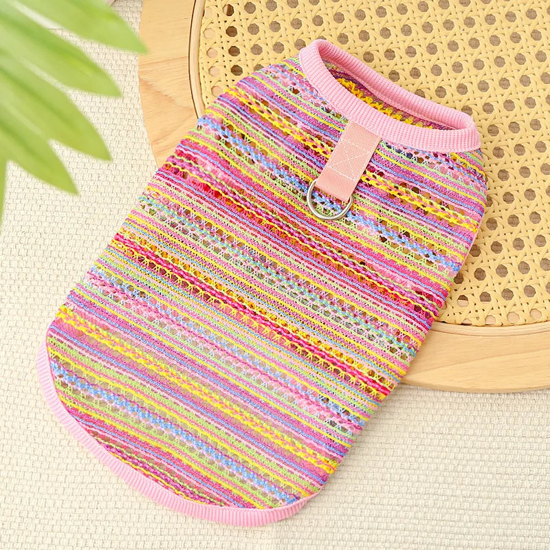 Vestiti Pet Cat Clothes Breathable Kitty Clothing Dogs Soft Vests Summer Shirt Casual T-Shirt for Small Pet Costume Supplies Wholesale