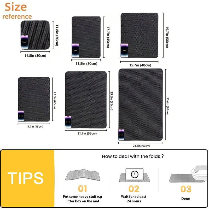 Tappetini Pet Cat Litter Mat Waterproof Double Layer Cat Litter Trapping Pet Litter Box Mat Clean Pad Products For Cats Accessories