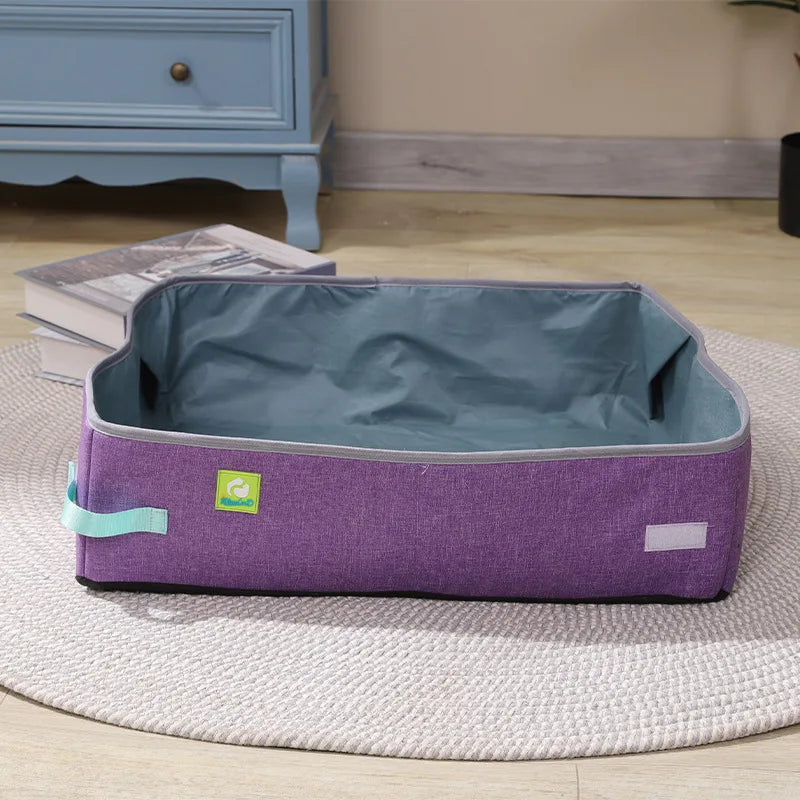 Lettiera Semi Enclosed Cat Litter Box, Foldable, Portable, Waterproof, Oxford Cloth, Open Cat Toilet  Cat Litter Box Pet Supplies & Pet