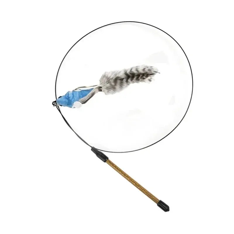 Simulation Bird Interactive Cat Toys Funny Feather Bird with Bell Cat Stick Toy for Kitten Playing Teaser Wand Toys Cat Supplies