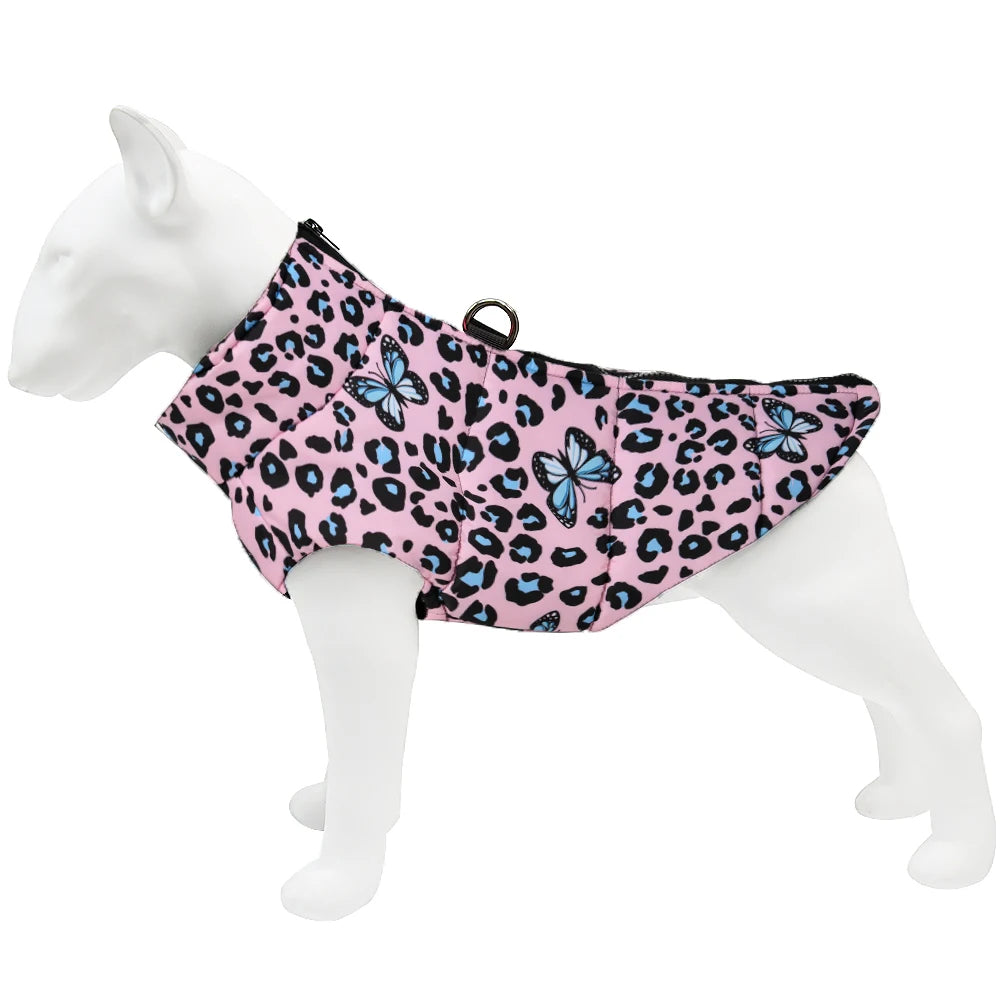Winter Dog Clothes for Small Medium Dogs Waterproof Warm Leopard Christmas Puppy Jacket Coat Chihuahua French Bulldog Outfits