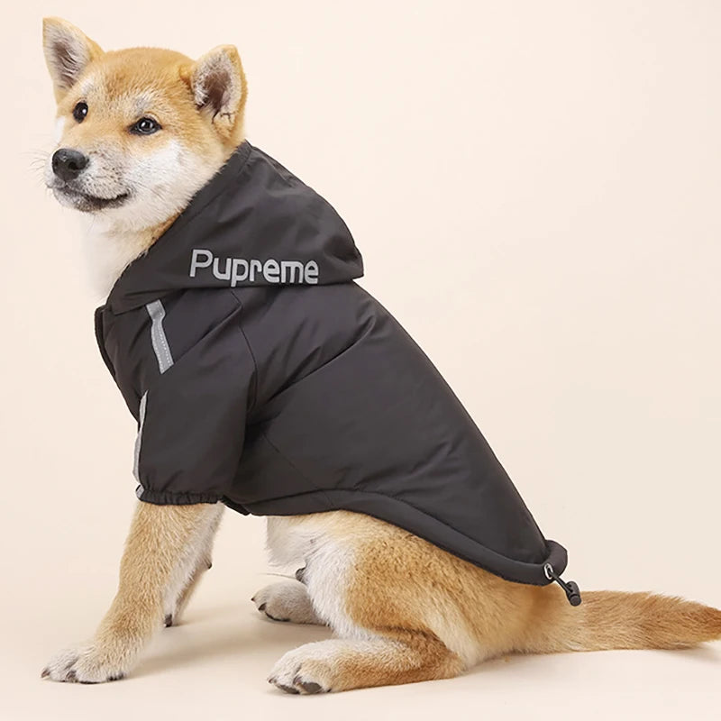 Vestiti Autumn Winter Pet Dog Waterproof Coat Puppy Warm Cotton Jacket The Dog Face Hoodie Reflective Clothing For Dogs Cats Clothing