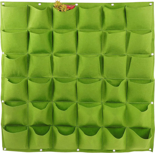 Plant growth bag， Felt Vertical Wall Planter Outdoor Herb Vegetable Hanging Garden  Plant Holder for Railing, Balcony, Fence
