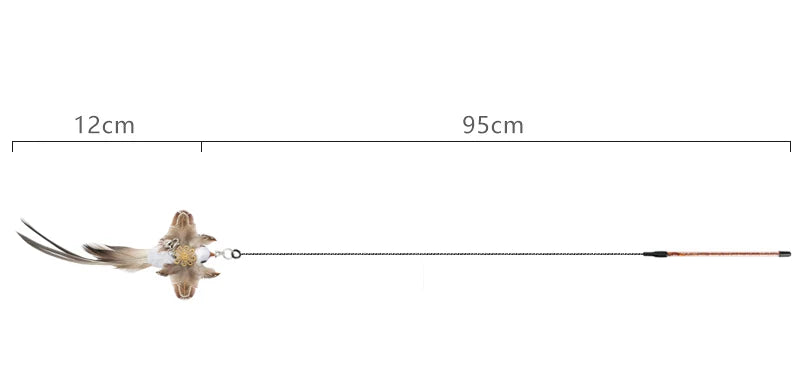 Simulation Bird Interactive Cat Toys Funny Feather Bird with Bell Cat Stick Toy for Kitten Playing Teaser Wand Toys Cat Supplies