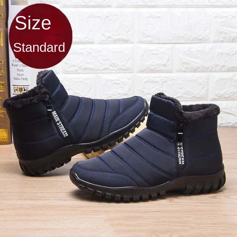 Stivali Winter men's snow boots, double zippered waterproof shoes rain boots fishing Winter Warm Boots men's boots