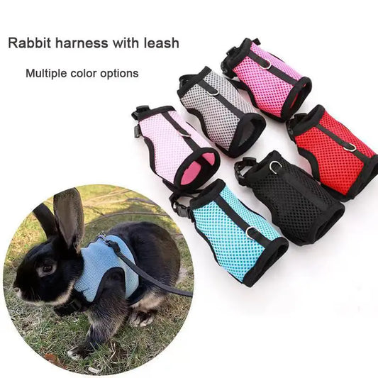03-Imbracatura con guinzaglio Set per conigli Gilet traspirante per animali domestici.