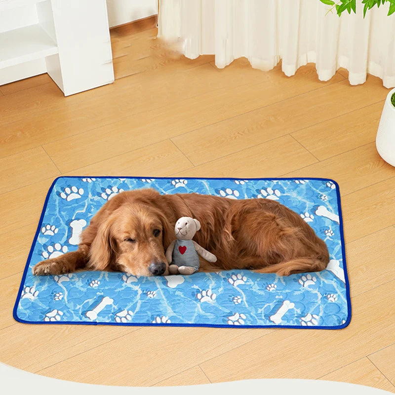 Self-Cooling Pet Mat for Dogs & Cats Summer Cooling Bed for Small/Large Pets Durable Blanket for Sofa Floor Indoor Outdoor Use
