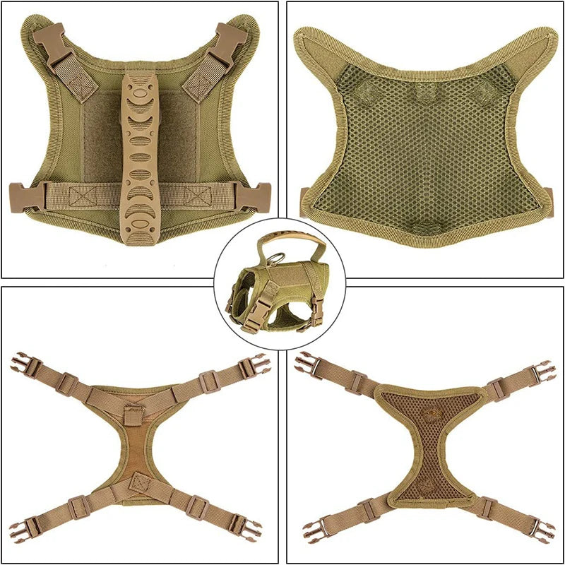 Tactical Harness Vest Dog Harness Leash Set for Small Dogs Training Easy Control Vest Pet Chest Strap Accessories for Puppy Cat