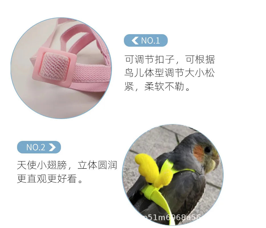 앵무새 Adjustable Parrot Bird Harness Leash Set Training Harness Parrots Outdoor Flying Rope Cockatiel Small Birds Supplie