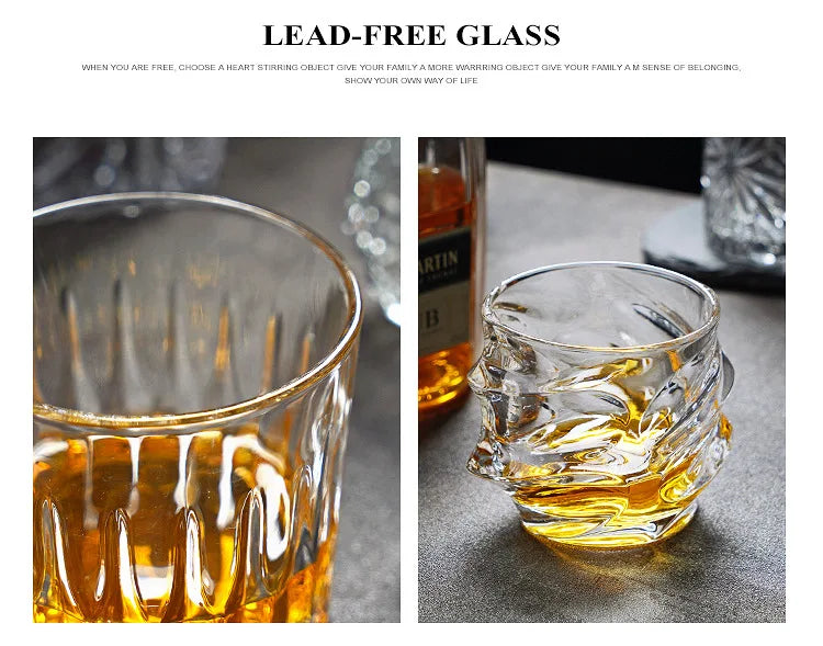 Whiskey Glass Cup Crystal Whisky Glasses Cups for Alcoho Drinking Scotch Bourbon Whisky Cognac Vodka Gin Tequila Rum Home Bar