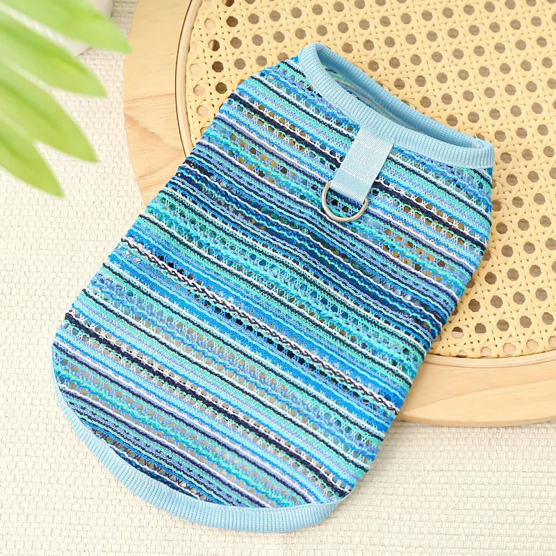 Vestiti Pet Cat Clothes Breathable Kitty Clothing Dogs Soft Vests Summer Shirt Casual T-Shirt for Small Pet Costume Supplies Wholesale