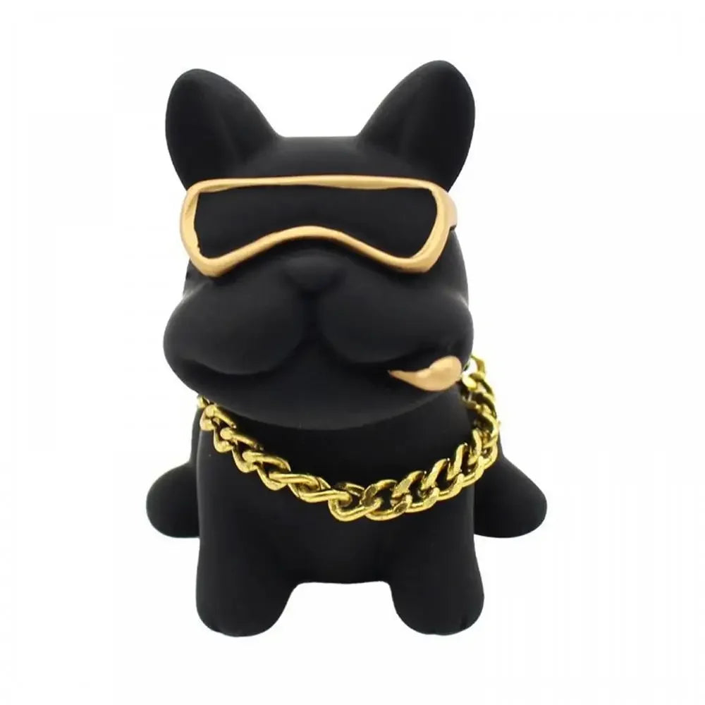Wear-resistant Bulldog Car Ornaments Feel Comfortable Resin Material Car Dashboard Decoration Car Accessories Interior Decor