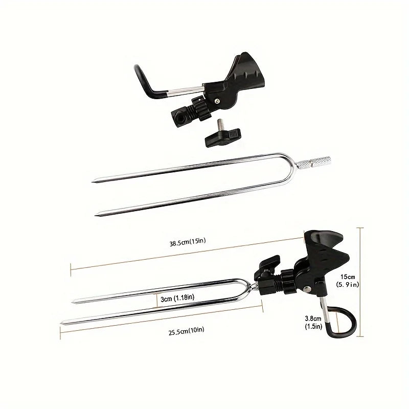 Supporti 1pc Stainless Steel Rod Holder Fishing Rod Holder Rod Stand Rod Rest Holder Adjustable Fishing Rod Holder for Fishing