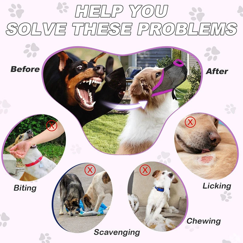 Pet Dog Mouth Cover Muzzle Anti-Munching Muzzle Anti-Barking Anti-Biting Breathable Mesh Special Anti-Licking Mouth