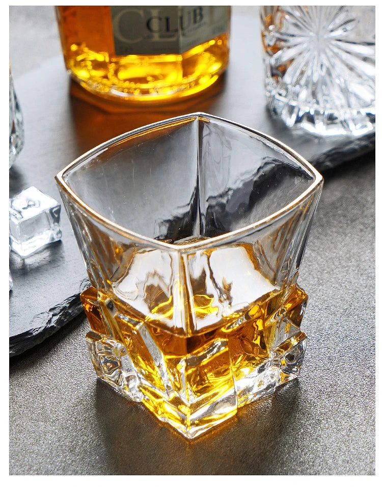 Whiskey Glass Cup Crystal Whisky Glasses Cups for Alcoho Drinking Scotch Bourbon Whisky Cognac Vodka Gin Tequila Rum Home Bar