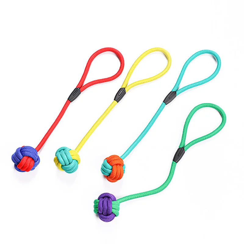 Pet cotton knot toy set, bite resistant and wear-resistant cotton rope ball dog toy, multi-color cotton ball dog toy