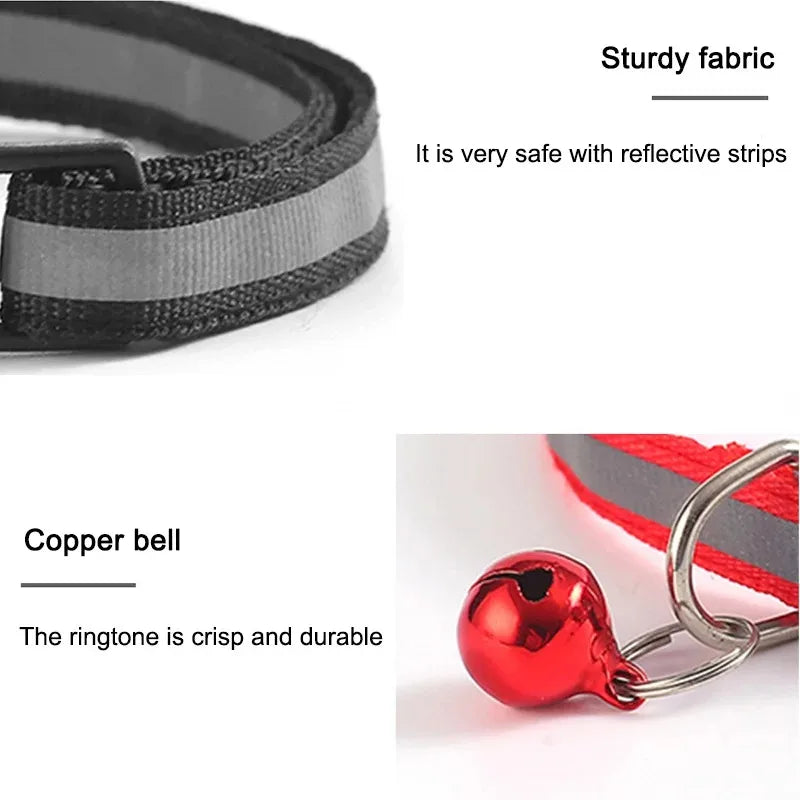 10Pcs Wholesale Collars for Cat Collar With Bell Adjustable Necklace Cat Puppy kitten Collar  Pet Cats Collar