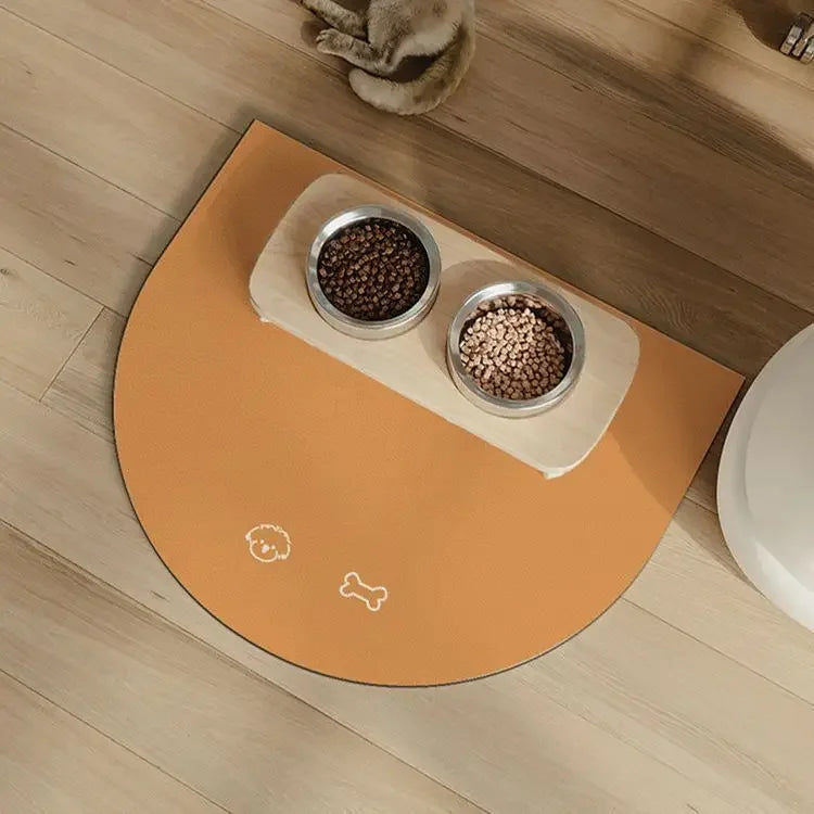 Tappetini  Pet Floor Mat Dog Feeding Food Mat Non-Skid Waterproof Oil Proof PU Leather Dog Food Bowl Mat With Non-slip Backing Dog Placemat