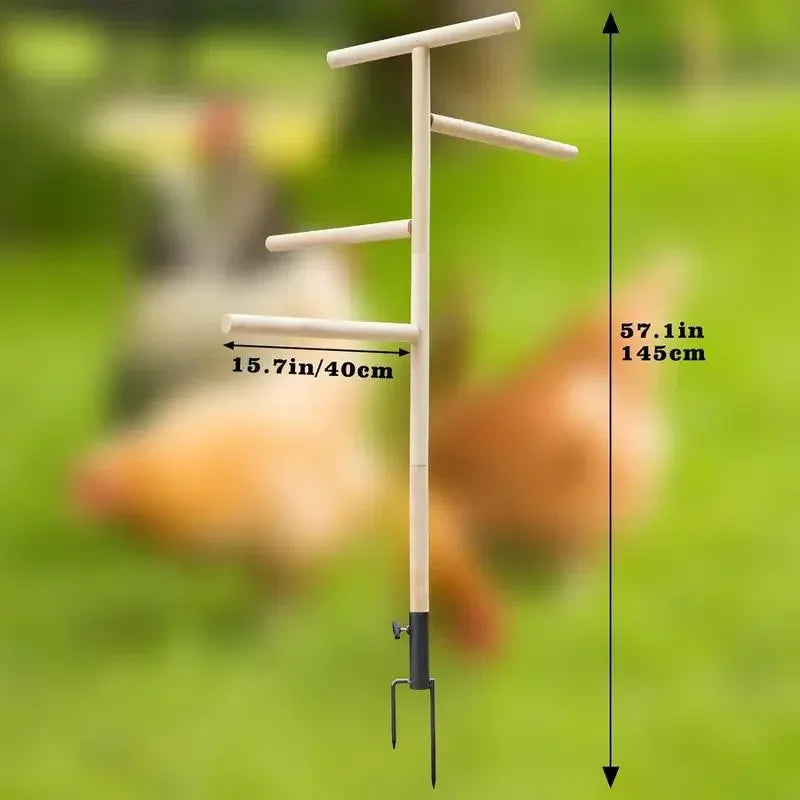Posatoio Chicken Standing Perch Outdoor Poultry Chicken Stand Perch Toy Playground Birds Training Branch Perch with Ground Plug For