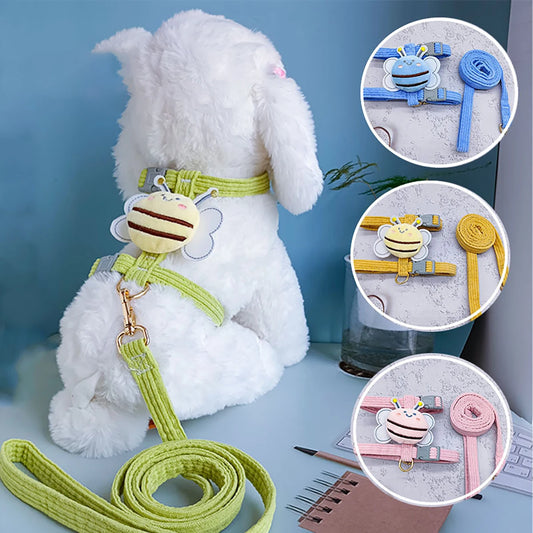 Pet Harnesses Leash Set Cute Bee Dog Cat Harnesses Soft Adjustable Outdoor Walking Anti-lost Puppy Cat Leash Pet Supplies