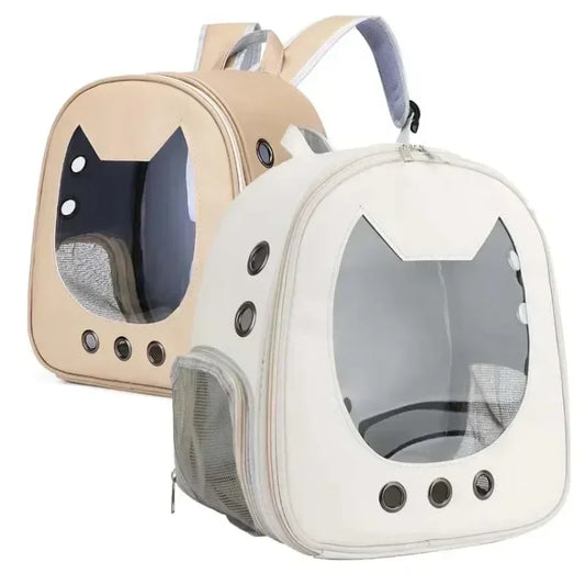 Trasportino 1Pcs Pet Carrier Backpack Outdoor PU Portable Travel Carrier Bag for Cat Small Dogs Transparent Breathable Carrying Shoulder Bag