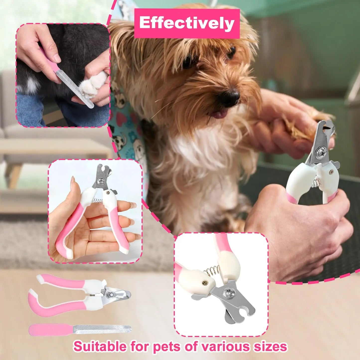 10 pieces cat and dog brush beauty suit pet self-cleaning suit with pet nail clippers and file pet eye brush flea comb