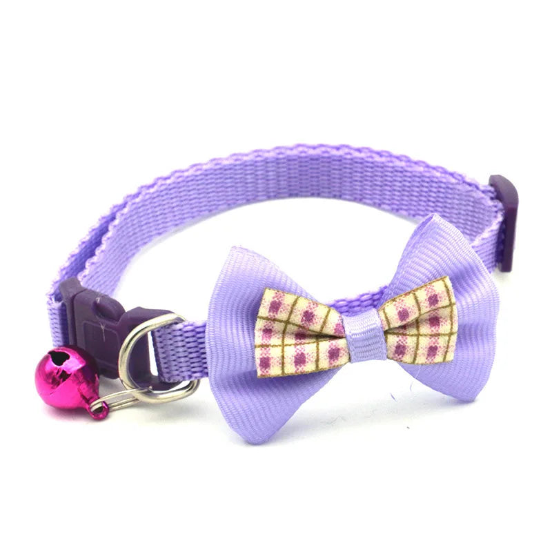 1PC Cute Dog Collar Bow Adjustable Bow Tie Beautiful Collar With Bell For Cats Rabbits And Puppies Pet Supplies Dog Accessories