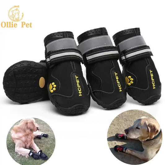 Scarpe Dog Shoes Waterproof Anti-Slip Rain Boots Warm Snow Reflective for Small Large Pet Sports Training Protect Pet Feet 4pcs