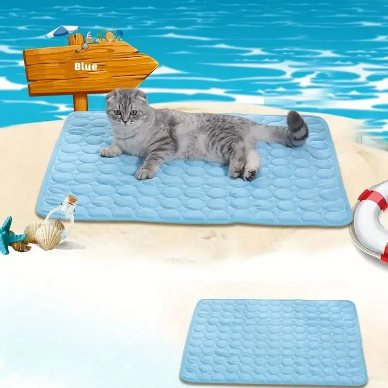 Tappetini 100 * 70 Ice Mat Summer Pet Mat Ice Mat Cool Dog Mat Ice Silk Cat Cool Mat Pet Supplies Comfortable Breathable Cage Mat Dog  Pet