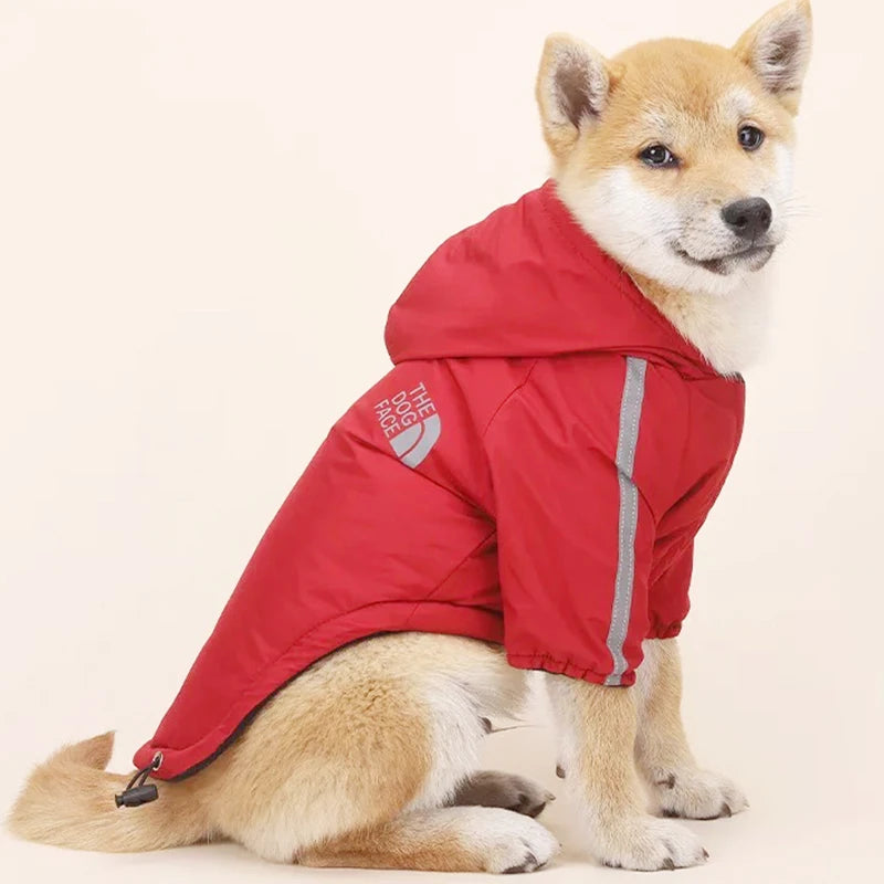 Vestiti Autumn Winter Pet Dog Waterproof Coat Puppy Warm Cotton Jacket The Dog Face Hoodie Reflective Clothing For Dogs Cats Clothing