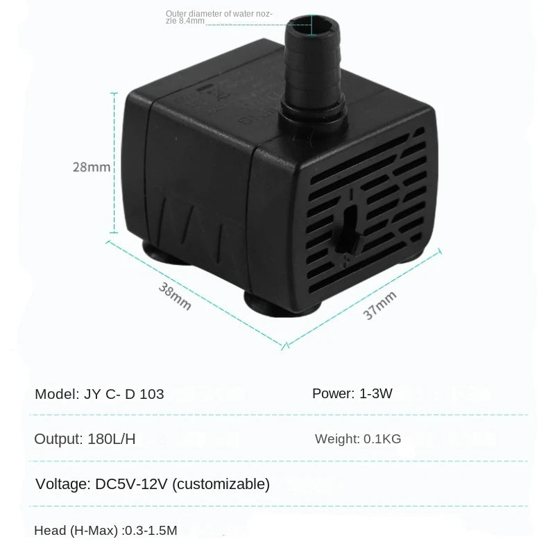 Solar Panel with USB 5V Water Pump System Can Be Used for Rockeries Fish Tanks Pet Drinking Water High Head Pumping