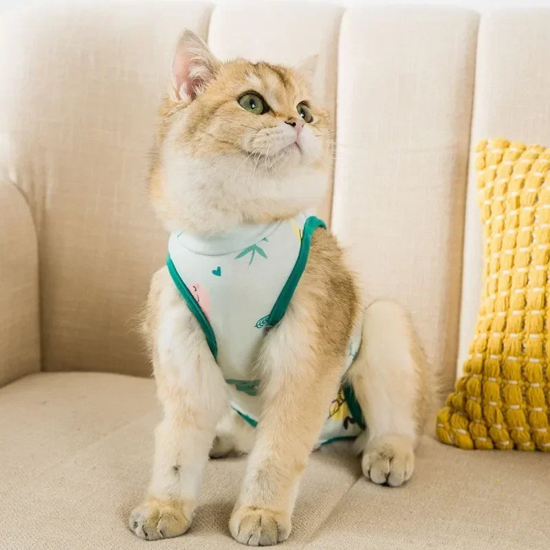 Vestiti Pet Cat Clothes Breathable Jumpsuits Clothing Dog Wound Anti-mite Sterilization Surgical Recovery  Anti Licking Wounds Suits