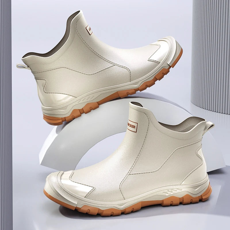 Stivali New Outdoor Non-slip Light Shoes Men Rain Boots Waterproof Rubber Fishing Shoes Durable Waterproof Rubber Fishing Shoes