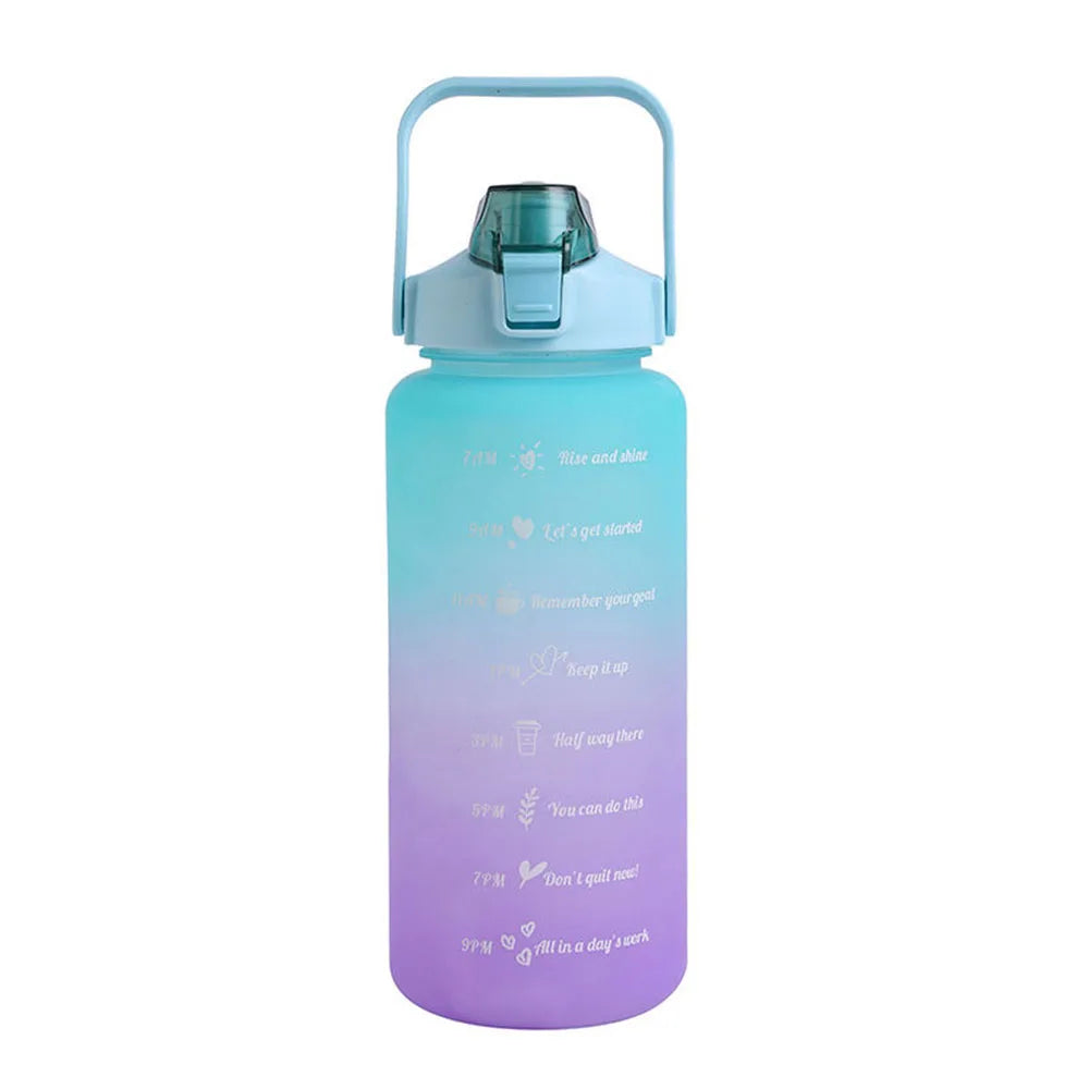 Water Bottle 2 Liter Stay Hydrated Motivated Leakproof Plastic Sport Bottle Reminder Times Sports Outdoor Fitness Office Indoor