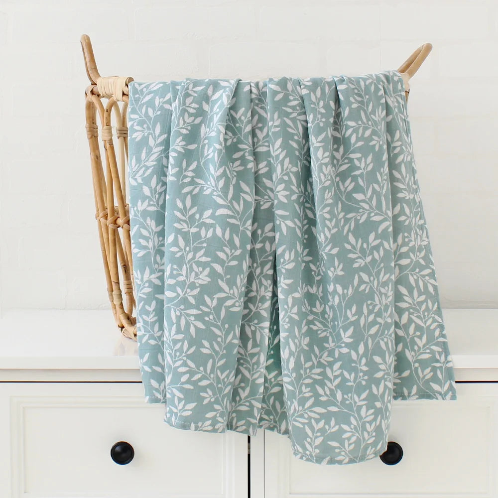 Teddy Bear Muslin Swaddle Baby Blanket Super Soft 70% Bamboo 30% Organic Cotton 2 Layers Infant Baby Swaddle Wrap Blanket