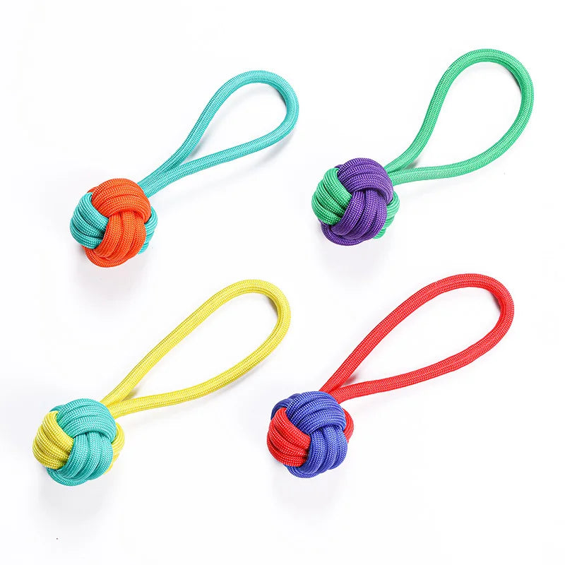 Pet cotton knot toy set, bite resistant and wear-resistant cotton rope ball dog toy, multi-color cotton ball dog toy