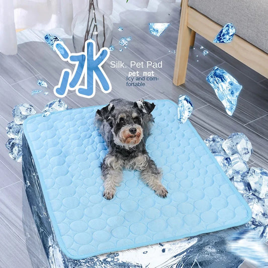 Tappetini 100 * 70 Ice Mat Summer Pet Mat Ice Mat Cool Dog Mat Ice Silk Cat Cool Mat Pet Supplies Comfortable Breathable Cage Mat Dog  Pet