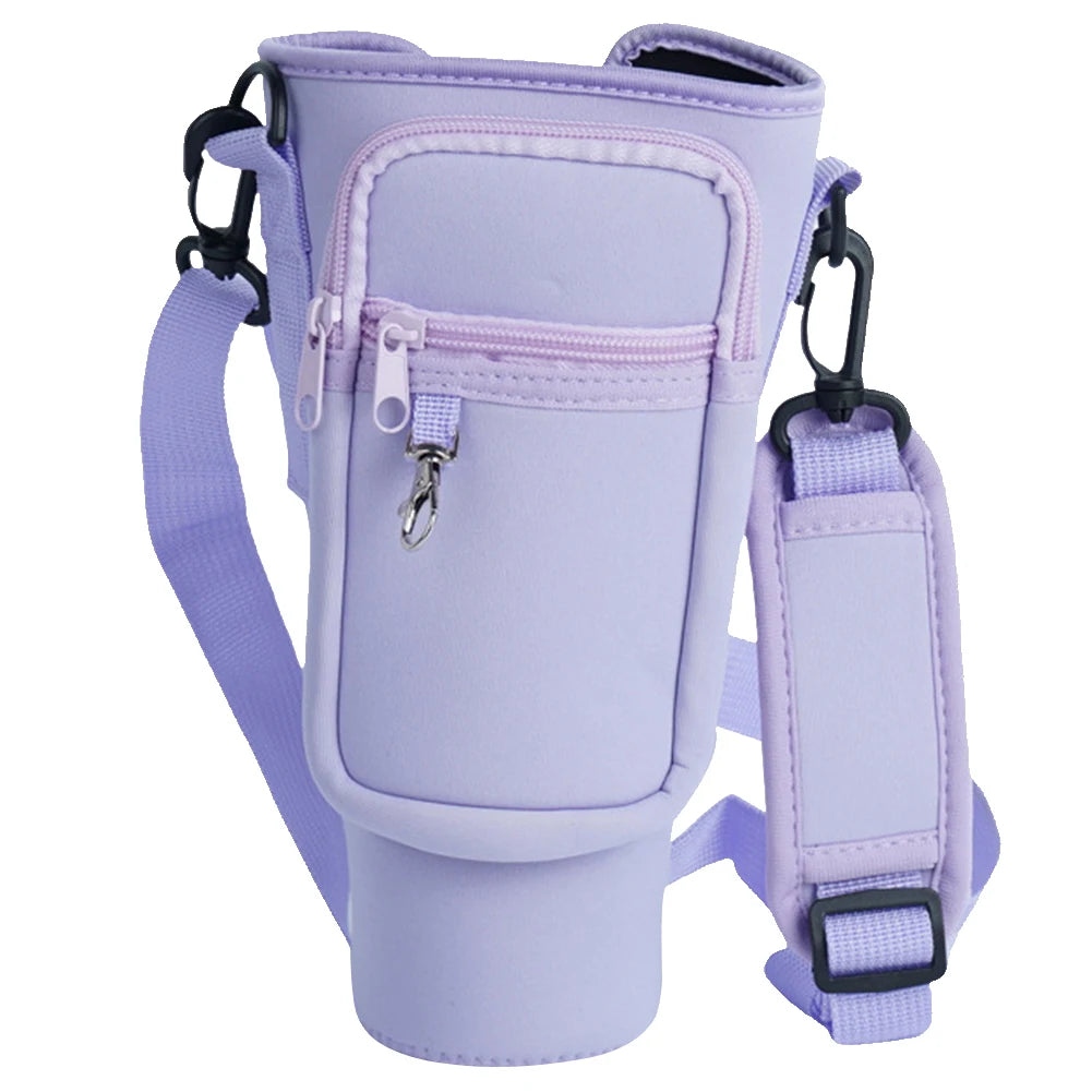 Water Bottle Case Cover Bag With Adjustable Shoulder Strap For Stanley Quencher Cup Sleeve Neoprene Bottle Holder Pouch
