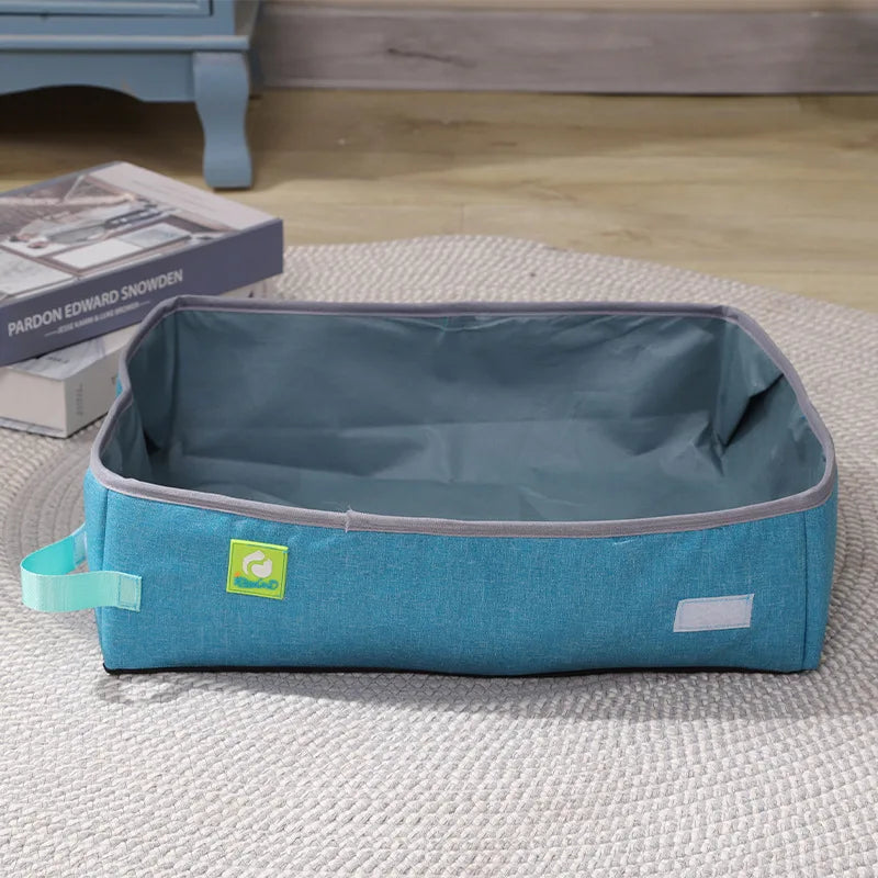Lettiera Semi Enclosed Cat Litter Box, Foldable, Portable, Waterproof, Oxford Cloth, Open Cat Toilet  Cat Litter Box Pet Supplies & Pet