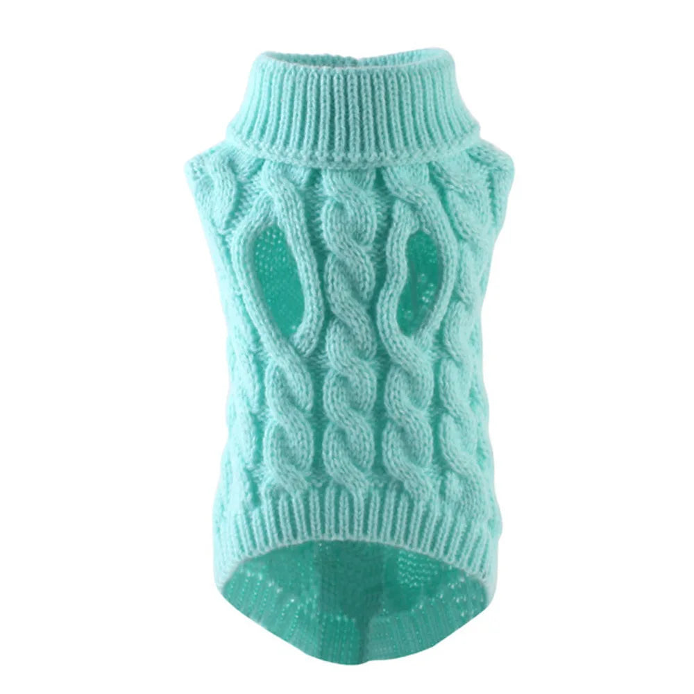 Vestiti New Pet Small Pet Dog Clothes Sweater Fashion Autumn Winter Solid Fried Dough Twists Knitting Warm Comfort Clothing