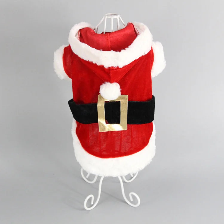 Vestiti Santa Christmas Costume Clothes for Pet Small Dogs Winter Dog Hooded Coat Jackets Puppy Cat Clothing Chihuahua Yorkie Gift
