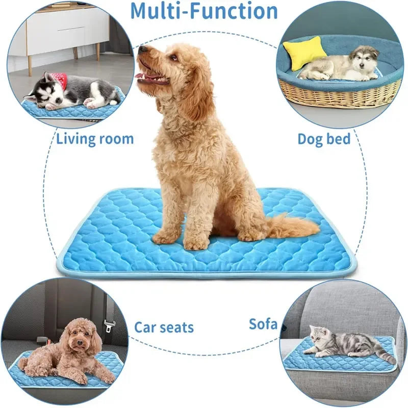 Tappetini 100 * 70 Ice Mat Summer Pet Mat Ice Mat Cool Dog Mat Ice Silk Cat Cool Mat Pet Supplies Comfortable Breathable Cage Mat Dog  Pet