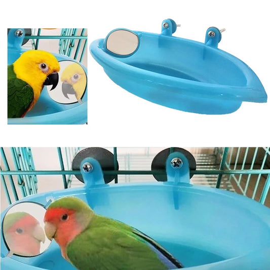 Mirror Bird Bath Bird Bath Box Pet Cage Bathtub Shower Supplies Bird Feeder Bird Supplies Birdcage Accessories Parrot Bath Box