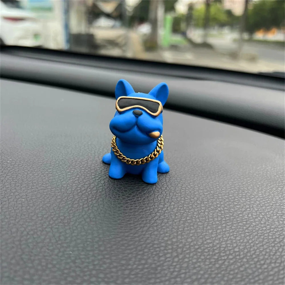 Wear-resistant Bulldog Car Ornaments Feel Comfortable Resin Material Car Dashboard Decoration Car Accessories Interior Decor