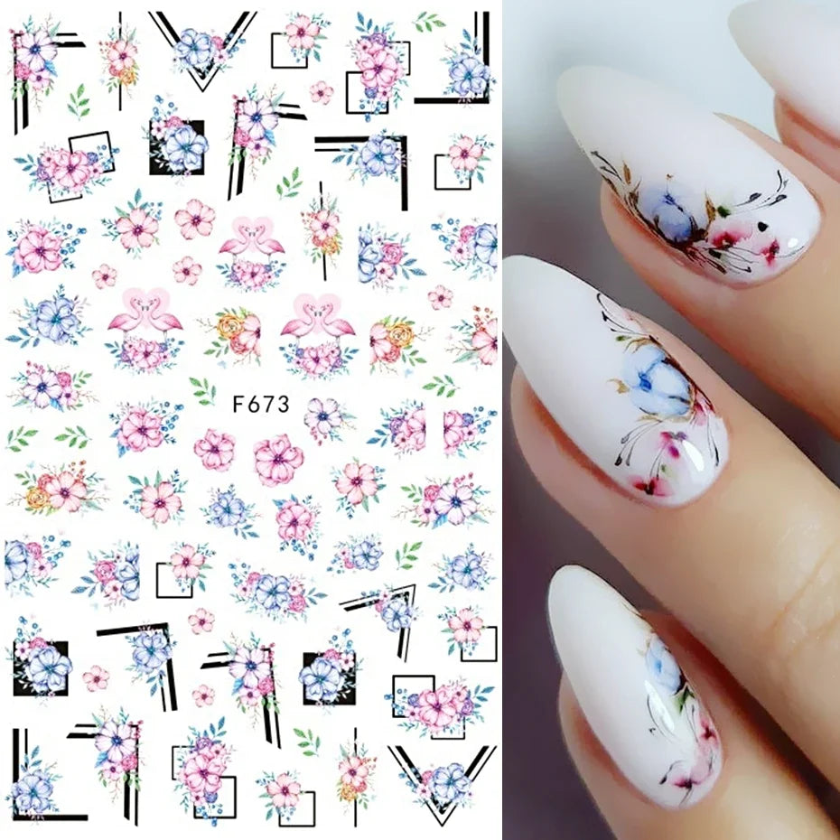 Winter Christmas Nail Sticker Snowflake Magpie Bird 3D Slider Leaf Halloween New Year Design Decoration Manicure 2023 Trend Foil