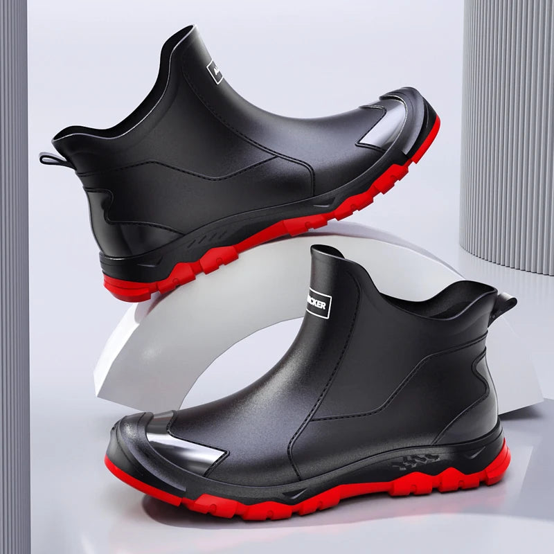 Stivali New Outdoor Non-slip Light Shoes Men Rain Boots Waterproof Rubber Fishing Shoes Durable Waterproof Rubber Fishing Shoes