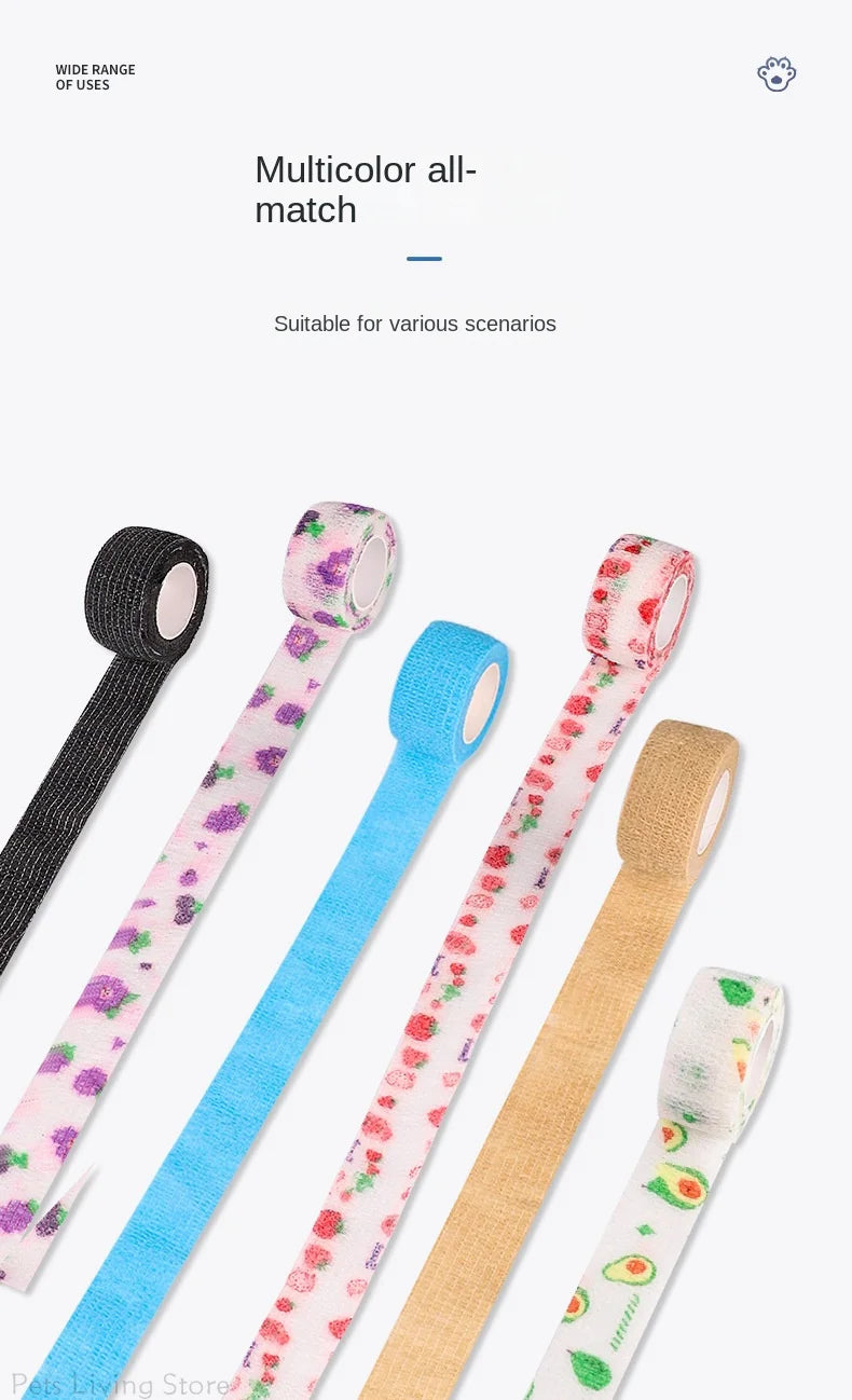 Self-adhesive Elastic Bandage For Pet Nonwoven Bandage Cover Protector Dog Outdoor Retractable Sports Tape Self Adherent Bandage