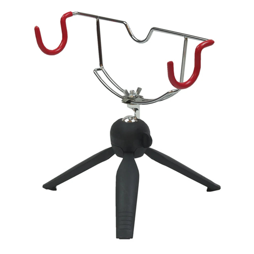 Supporti Portable Ice Fishing Rod Holder Easily Installation Double-Head Fish Pole Holder Adjustable Angle Metal Folding Rod Holder