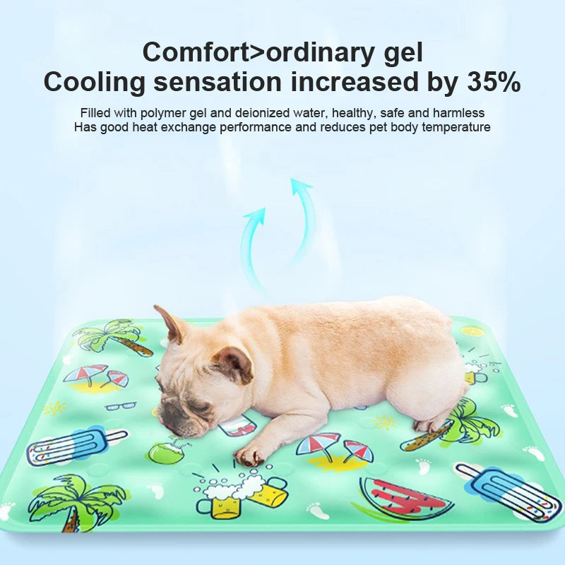 Summer Pet Cooling Mat Breathable Ice Blanket for Dogs Cats Pets Sleep Cold Bed Washable Ice Silk Pads Cushion Pet Accessories