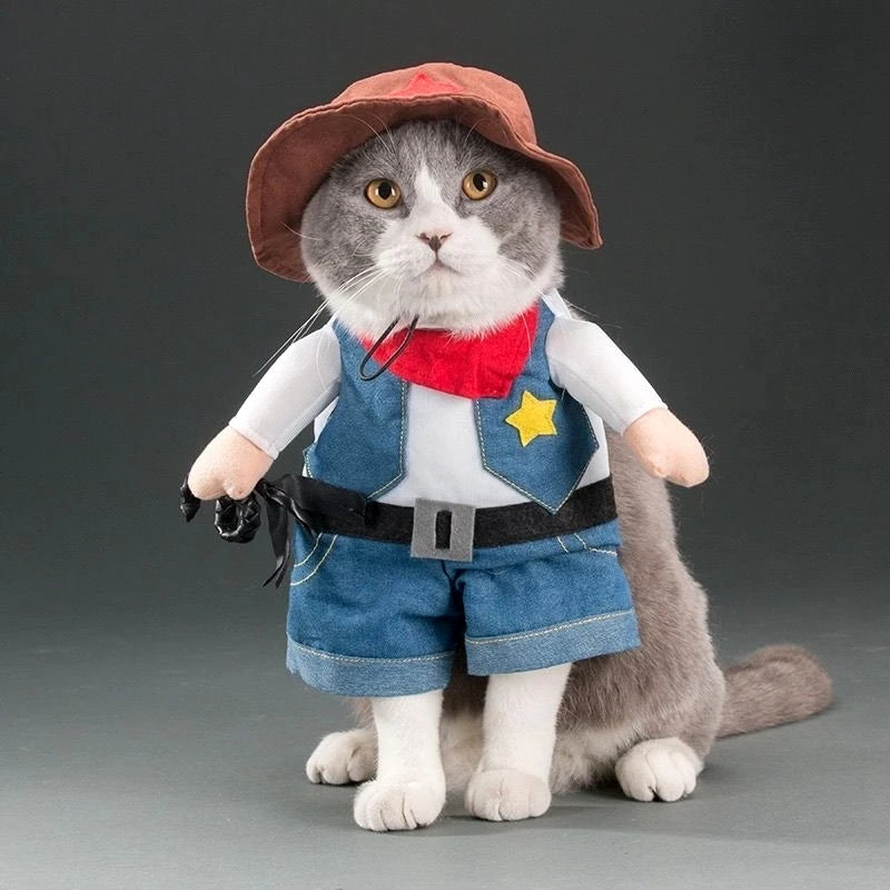 Vestiti Funny Cat Clothes Dog Cat Cosplays Clothes Pet Jumpsuit Suit Halloween Dog Dress Chihuahua French Bulldog Dog Outfits Clothing